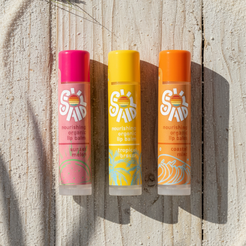 Nourishing Organic Lip Balm 3-Pack, Sun Lover&