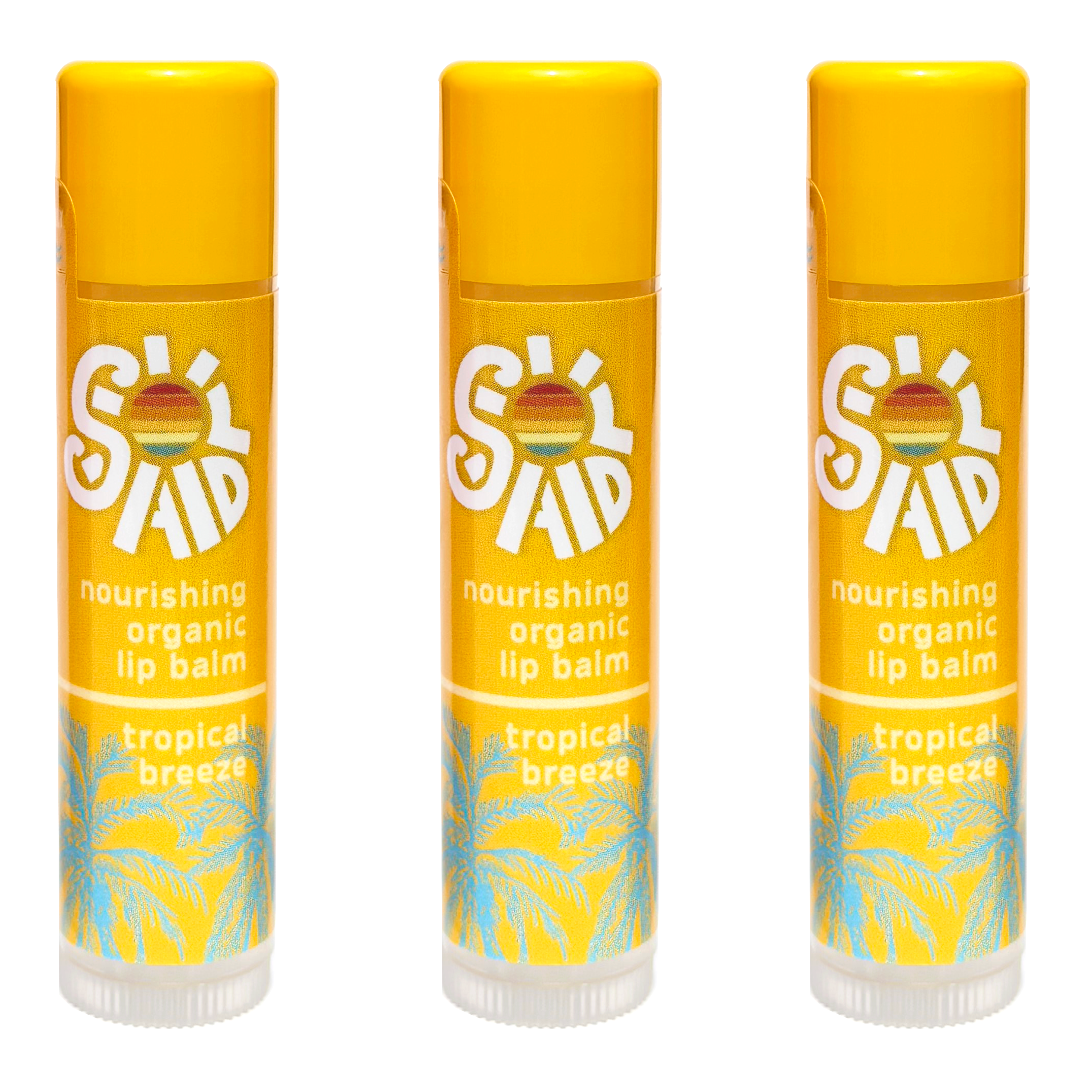 Nourishing Organic Lip Balm 3-Pack, Tropical Breeze