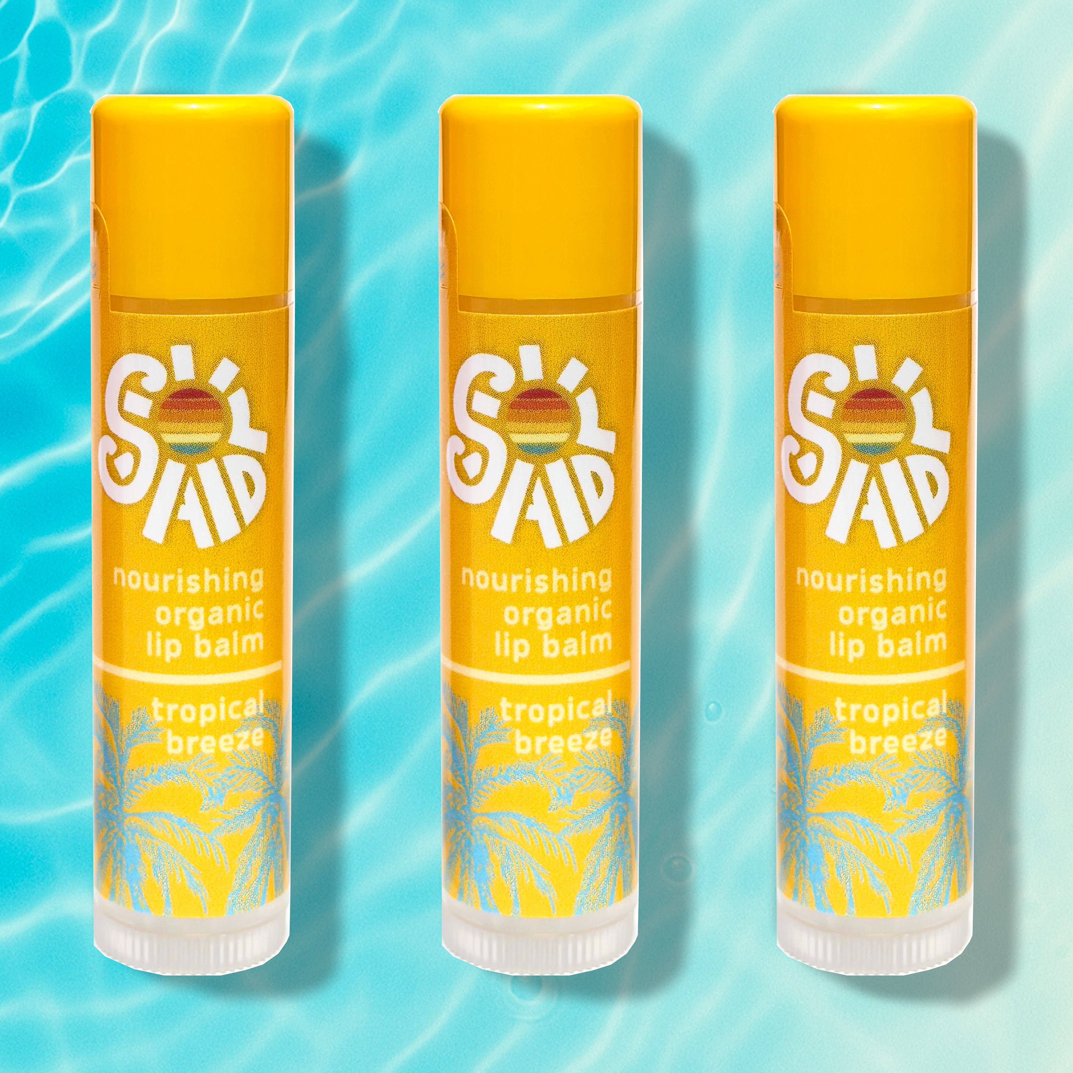 Nourishing Organic Lip Balm 3-Pack, Tropical Breeze