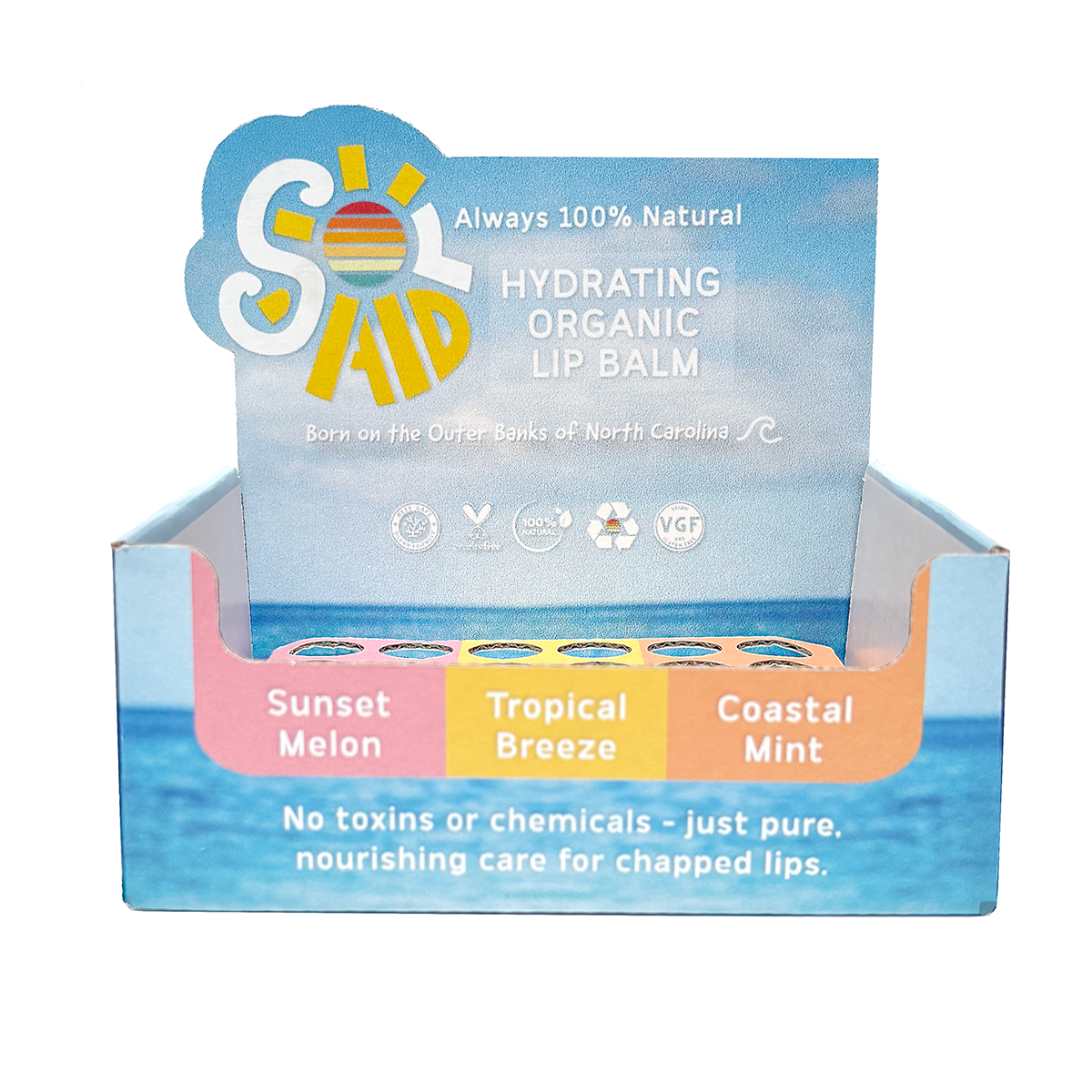 Nourishing Organic Lip Balm – 30ct + POS Display