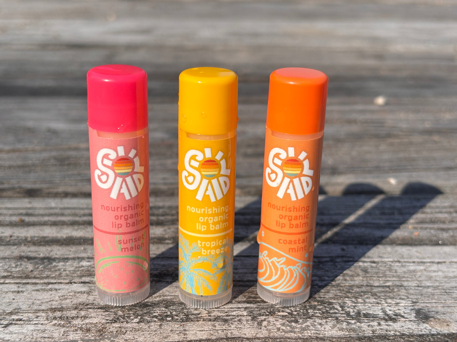 Nourishing Organic Lip Balm 3-Pack, Sun Lover&