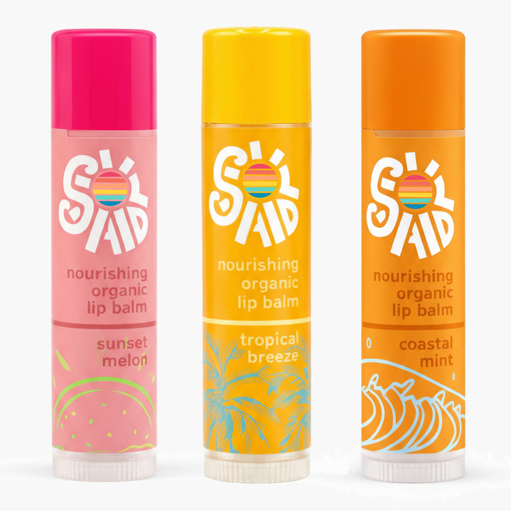 Nourishing Organic Lip Balm 3-Pack, Sun Lover&