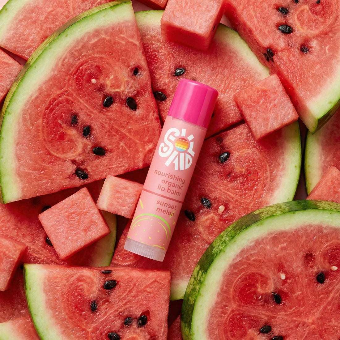 Nourishing Organic Lip Balm 3-Pack, Sunset Melon