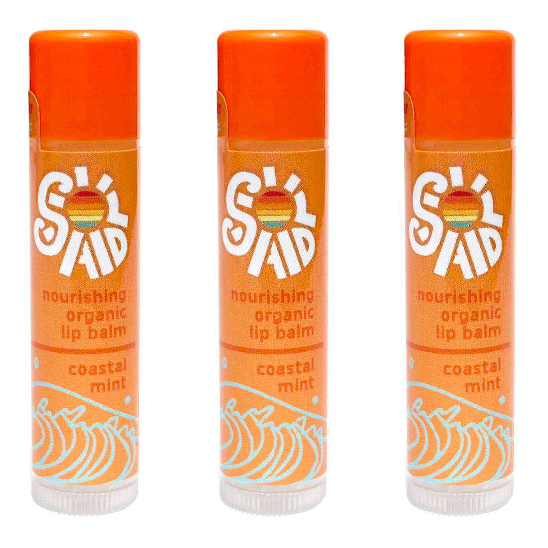 Nourishing Organic Lip Balm 3-Pack, Coastal Mint