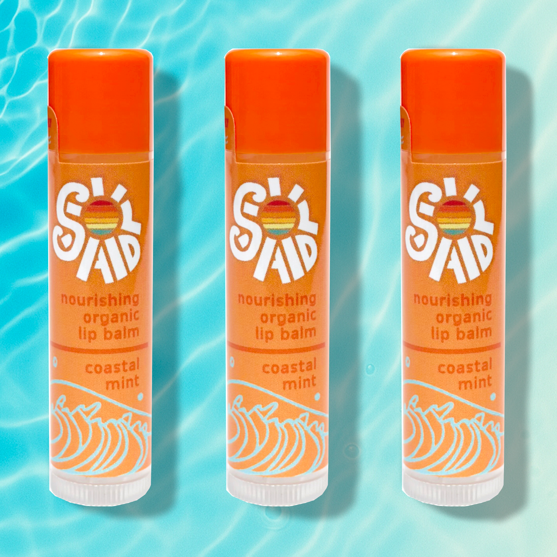 Nourishing Organic Lip Balm 3-Pack, Coastal Mint