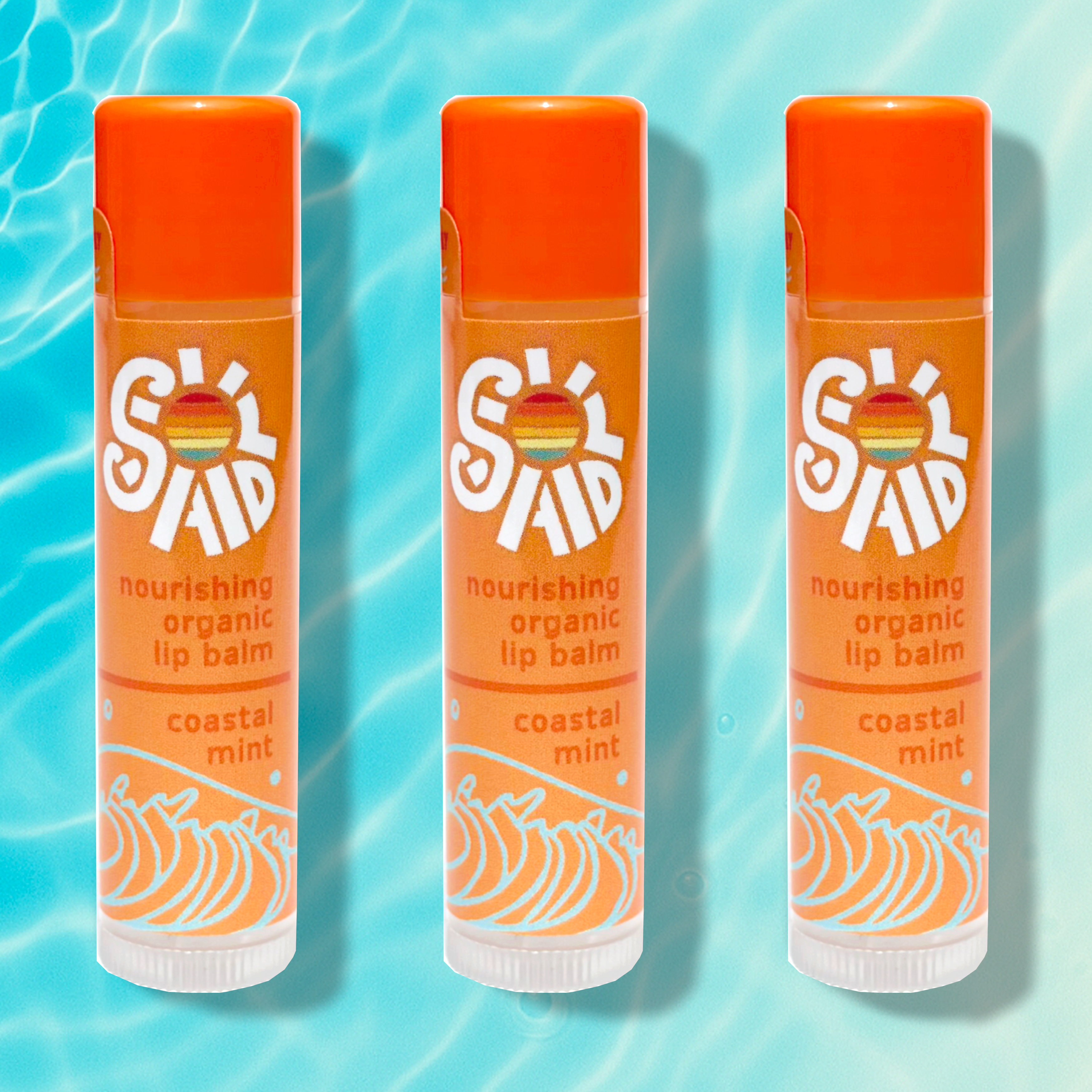 Nourishing Organic Lip Balm 3-Pack, Coastal Mint