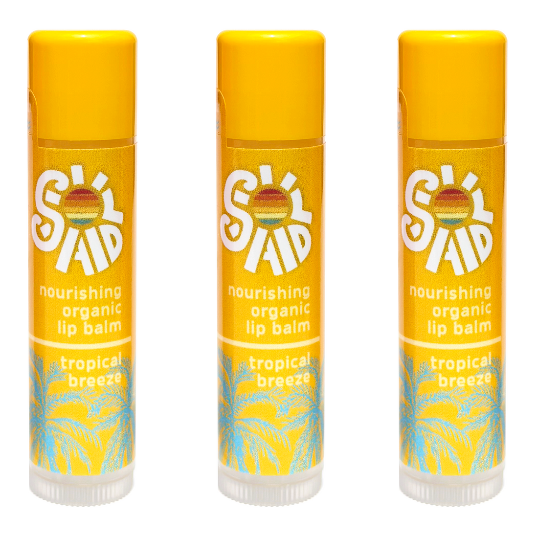 Nourishing Organic Lip Balm 3-Pack, Tropical Breeze