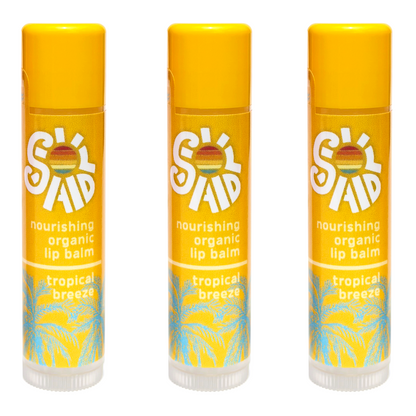 Nourishing Organic Lip Balm 3-Pack, Tropical Breeze