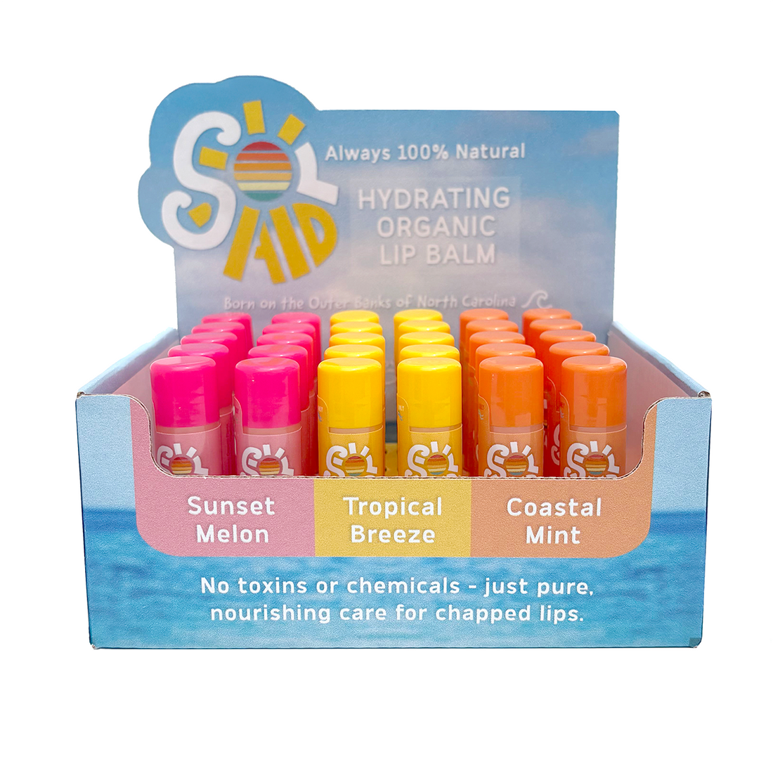 Nourishing Organic Lip Balm – 30ct + POS Display