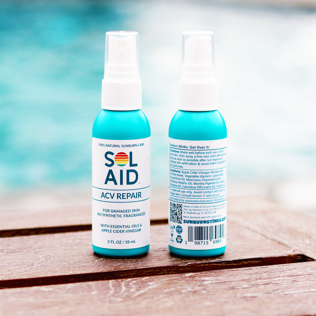 Sol Aid ACV Repair After Sun Ultra Hydrating Mist (2 Fl Oz)