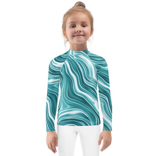 Sol-Aid UPF 50+ Blue Wave Kids Rash Guard