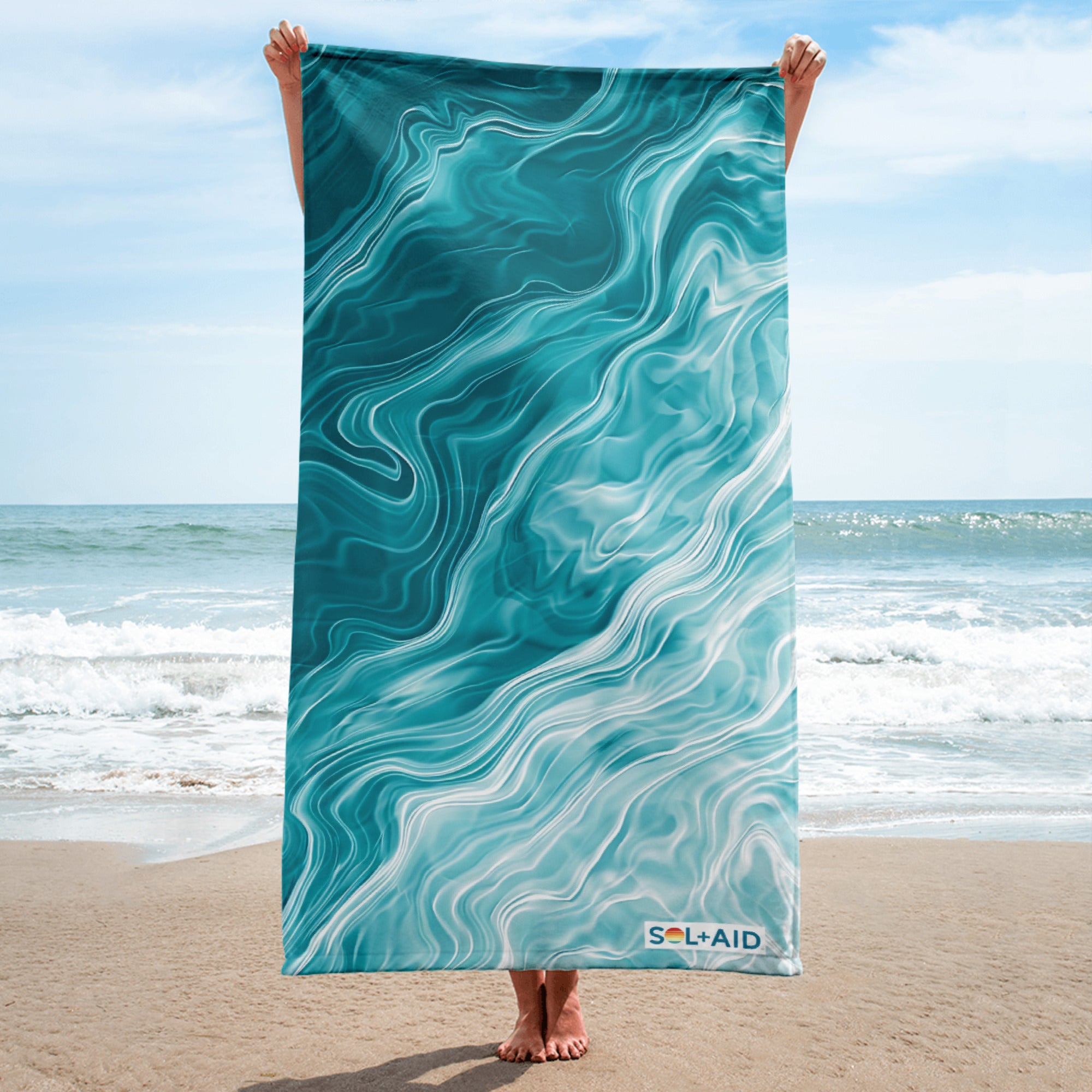 Turquoise beach towel sale