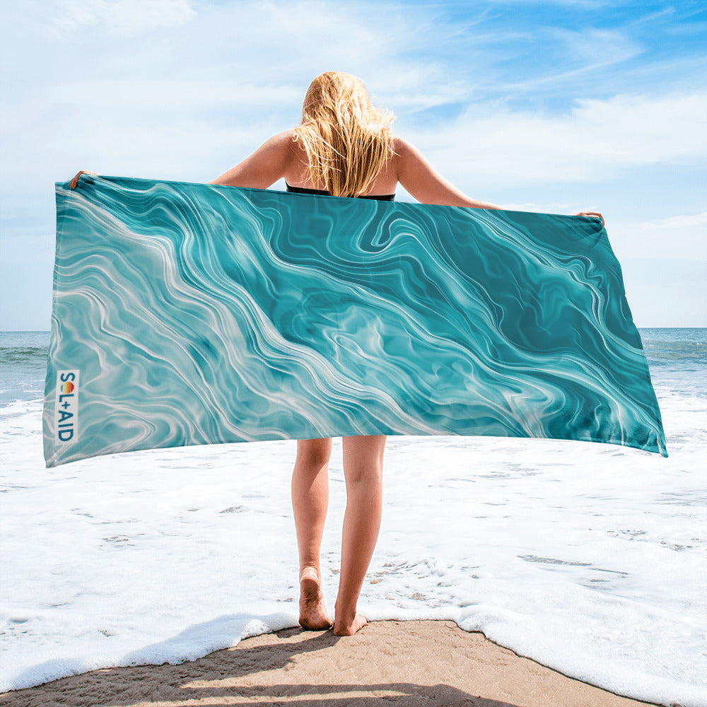 Sol-Aid Wavy Turquoise Beach Towel