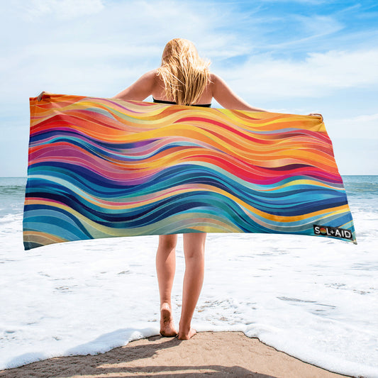 Sol-Aid Wavy Sunset Beach Towel