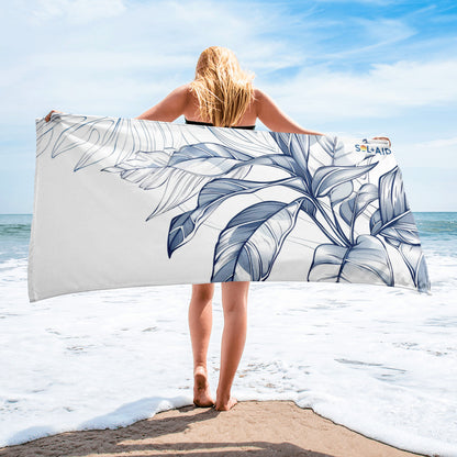 Sol-Aid Tropical Botanics Line Art Beach Towel