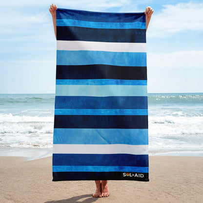 Sol-Aid Vertical Striped Blue Beach Towel